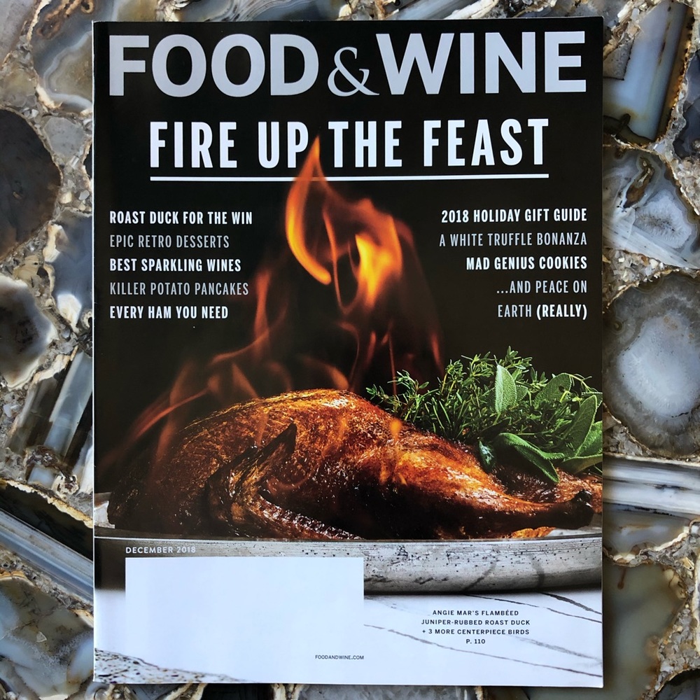 4️⃣/$12 December 2018 Food & Wine Magazine